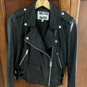 Walter Baker Black Leather Asymmetrical Moto Jacket